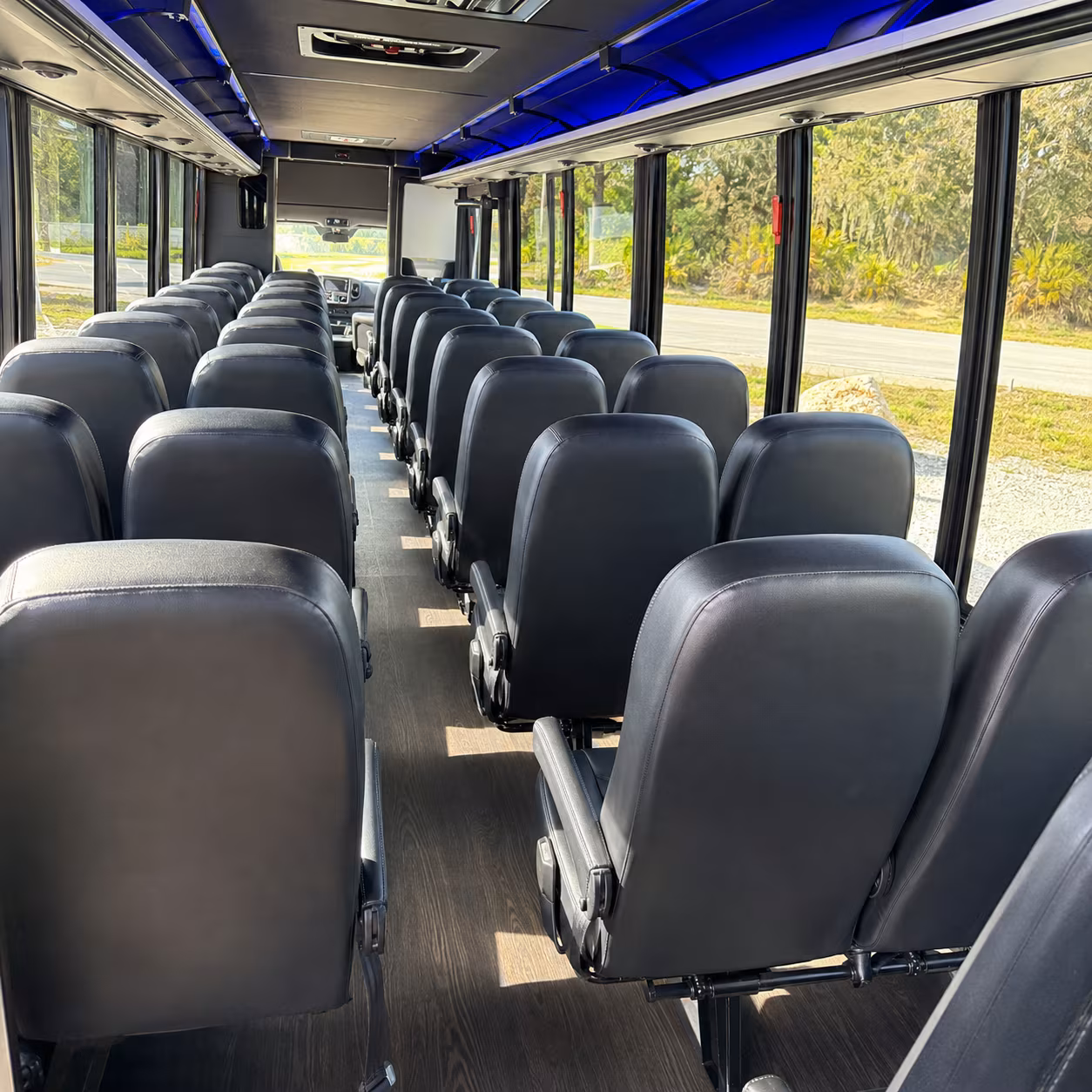 sunrise 25 passenger minibus interior