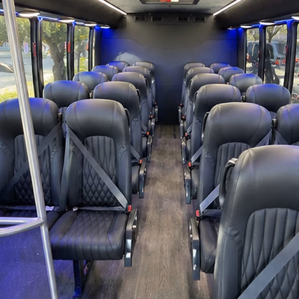 sunrise 30 passenger minibus inside