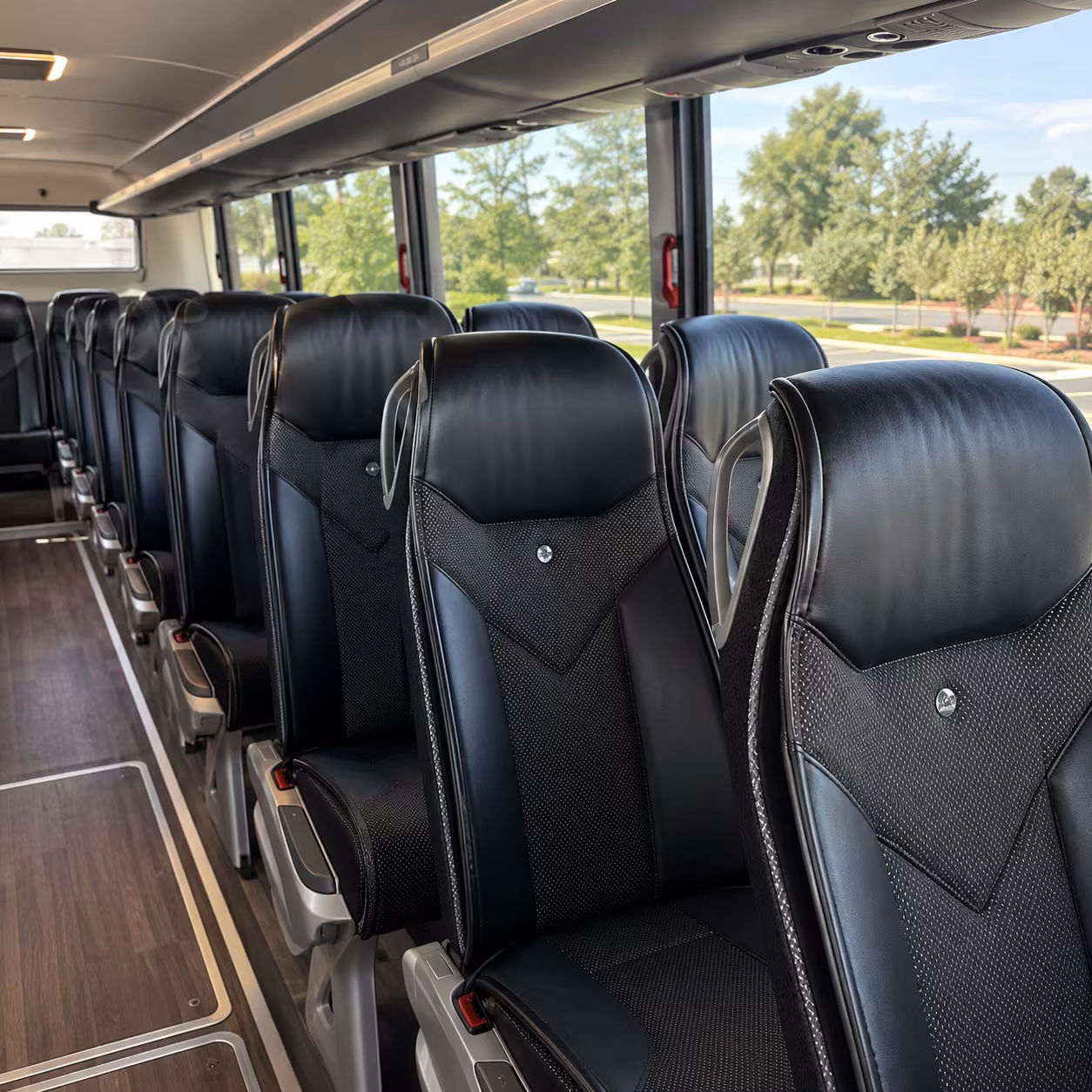 sunrise 45 passenger charter bus interior