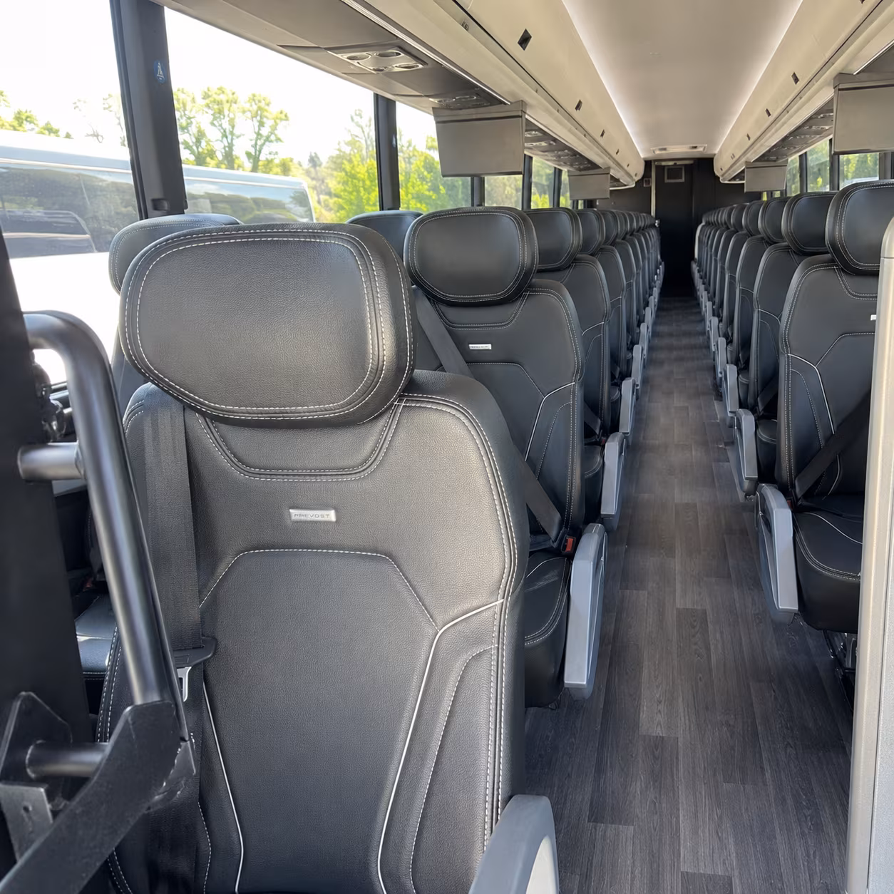 sunrise 47 passenger charter bus interior