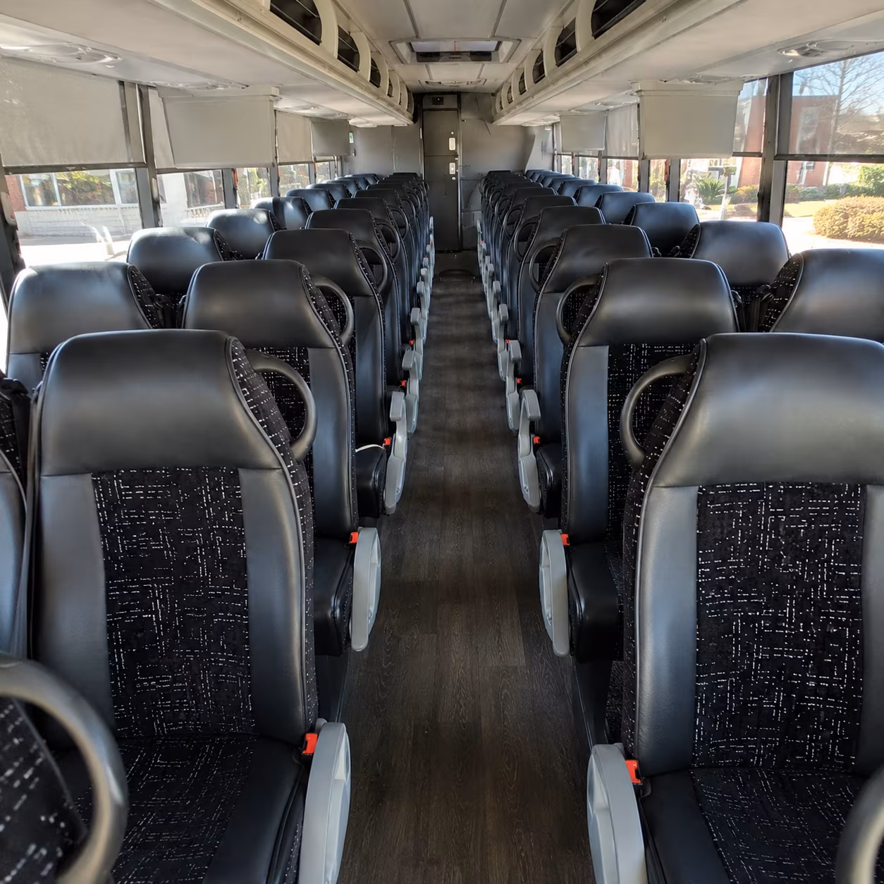 sunrise 54 passenger charter bus inside
